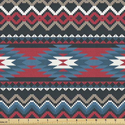 Ambesonne Antique Fabric by The Yard, Prehistoric...