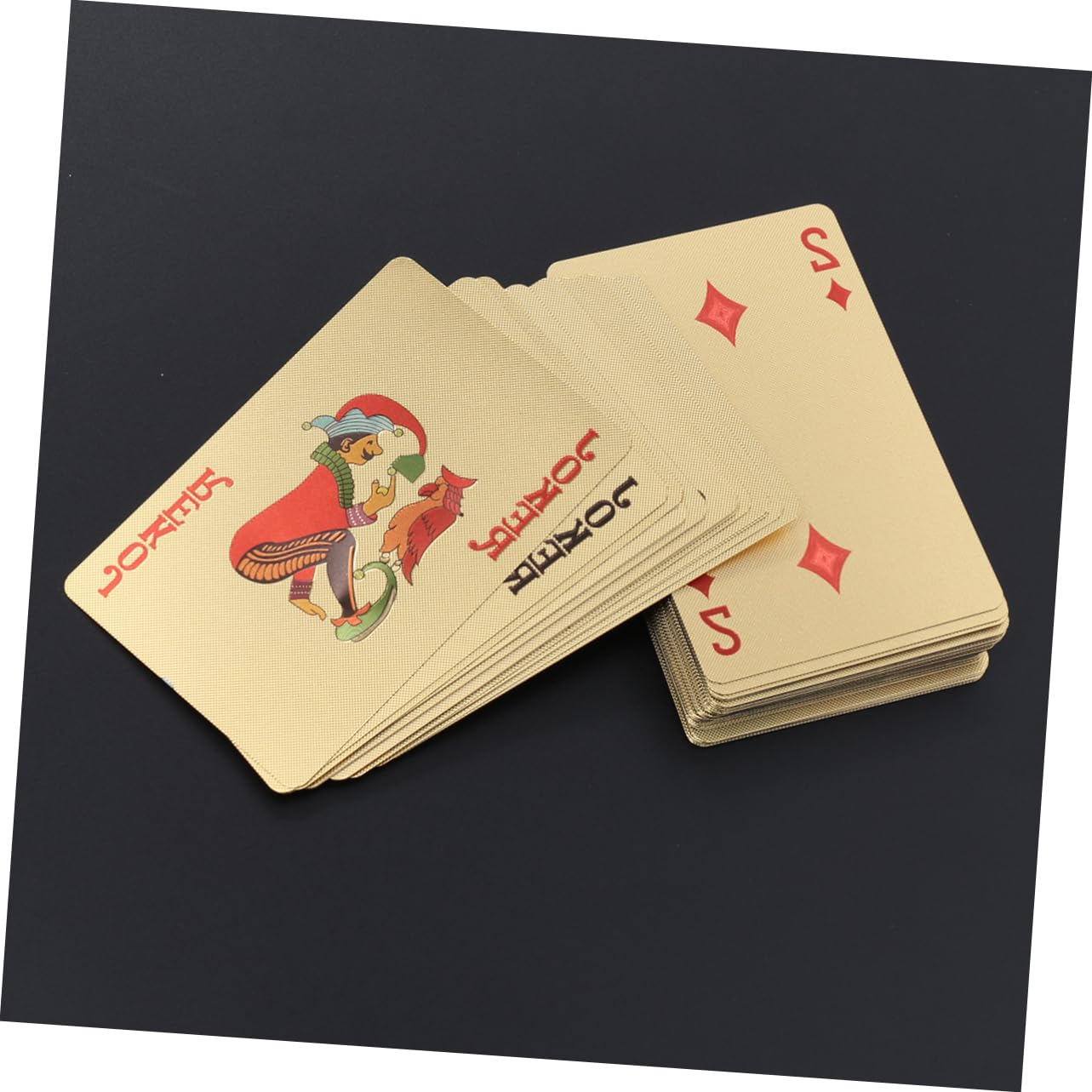 TOYANDONA 3piezas Póker De Acabado Foil Dorado Barajas De Cartas para Diversión Grupo y Coleccionismo