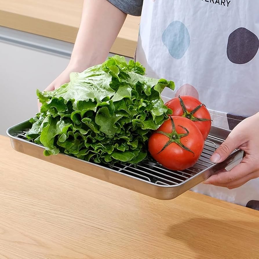 Amazon｜揚げ物、バット、調理用、ステンレスマット、油管理