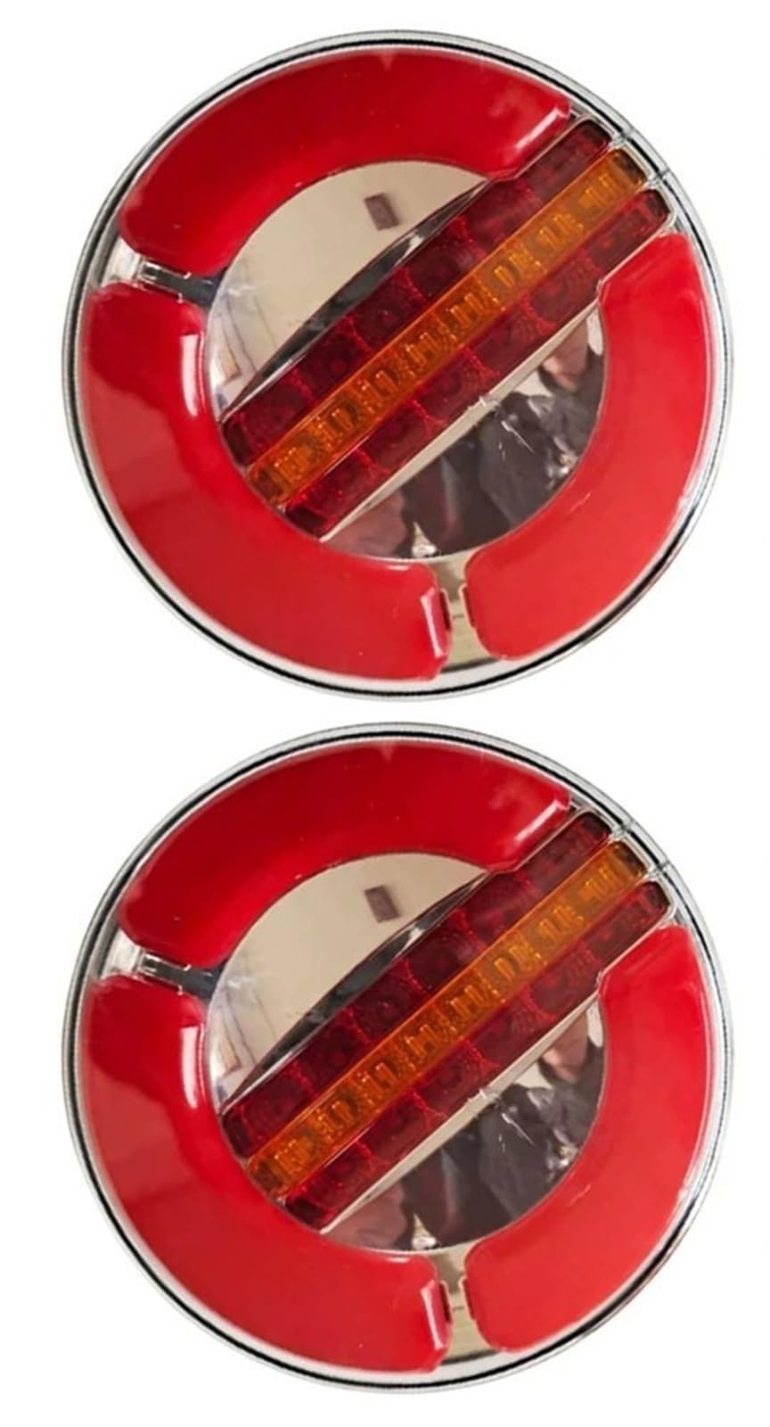 WALEQW Car Rear Lamp LED Brake Light For Trailer Tail Light Cargo Back Headlight Dynamic Turn Signal Round Taillight 2Pcs 12V 24V Truck Rear Lights Tail Light Assembly