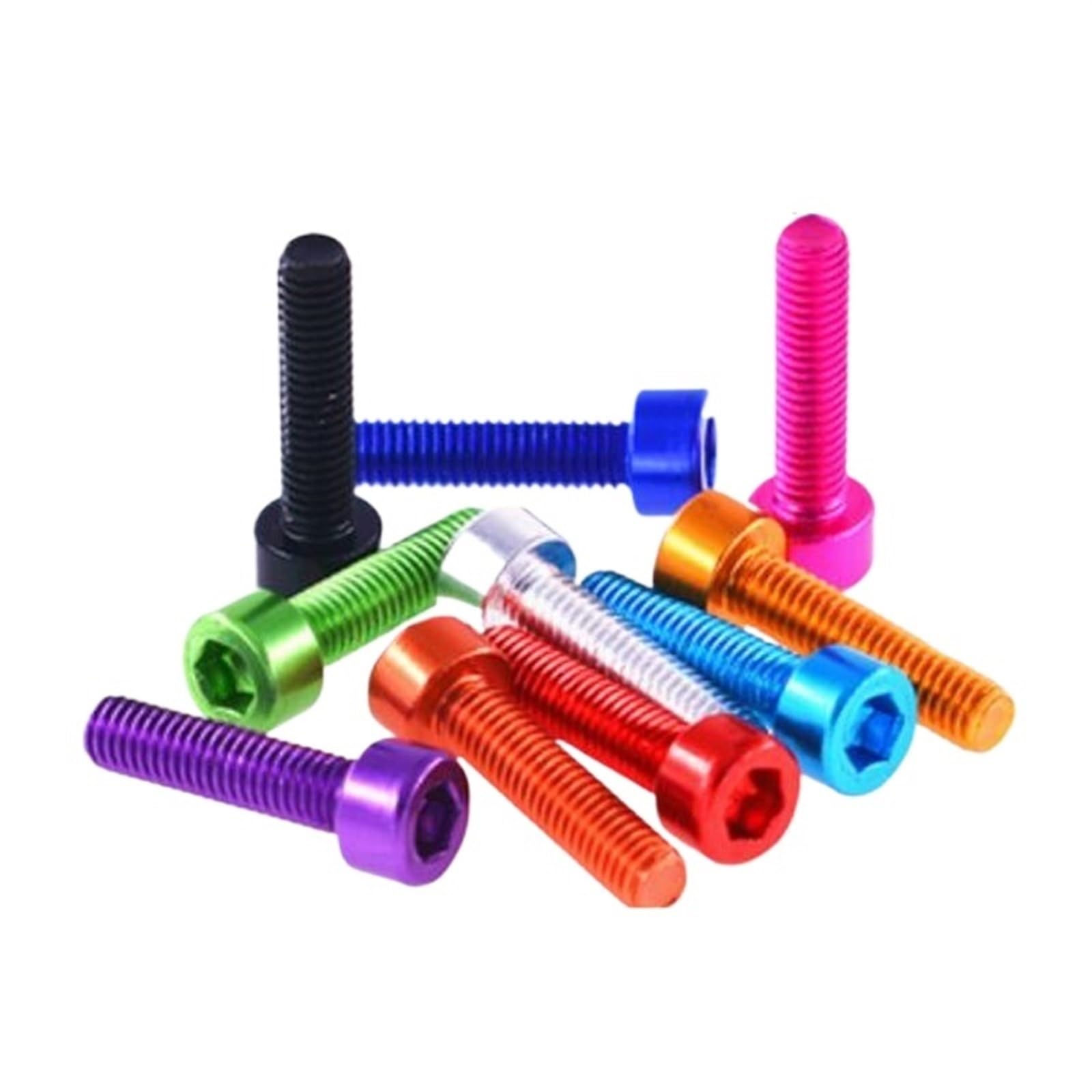 CHAOUYYZ 10Pcs Round Head Hex Head Bolts Colored Aluminum/Gloden/M3*10