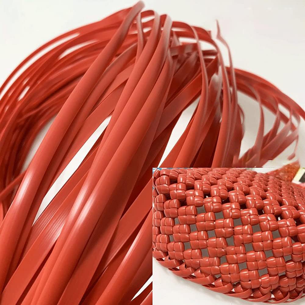 Black Flat Synthetic Rattan Repair Material, Suitable for Wicker Tables and Chairs, Patio Furniture, All-Weather Wicker for Weaving and Repairing Dialogue Suits-(Approximately 300 Feet) (red)