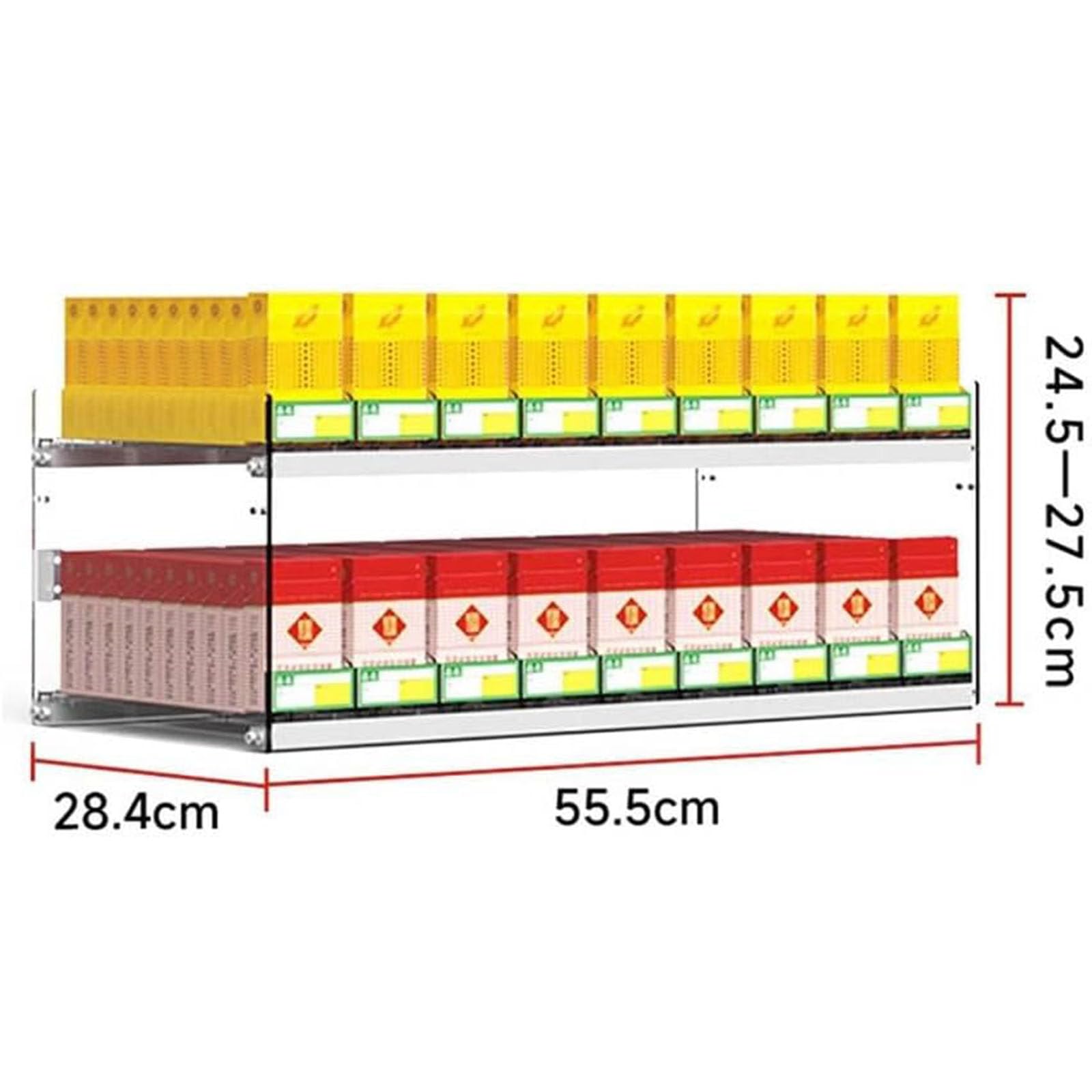 Stojak ekspozycyjny na papierosy, automatyczny uchwyt ekspozycyjny na papierosy, organizer do szafki sklepowej, montowany na ścianie lub na blacie,55.5x28.4x24.5cm