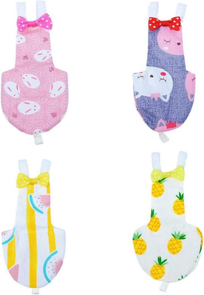 ZHONGJIUYUAN 4 Color Bird Diaper Parrot Washable Diaper Nappies for Parakeet Cockatiel Mini Macaw Budgie Canary Flight Suit (Size M)