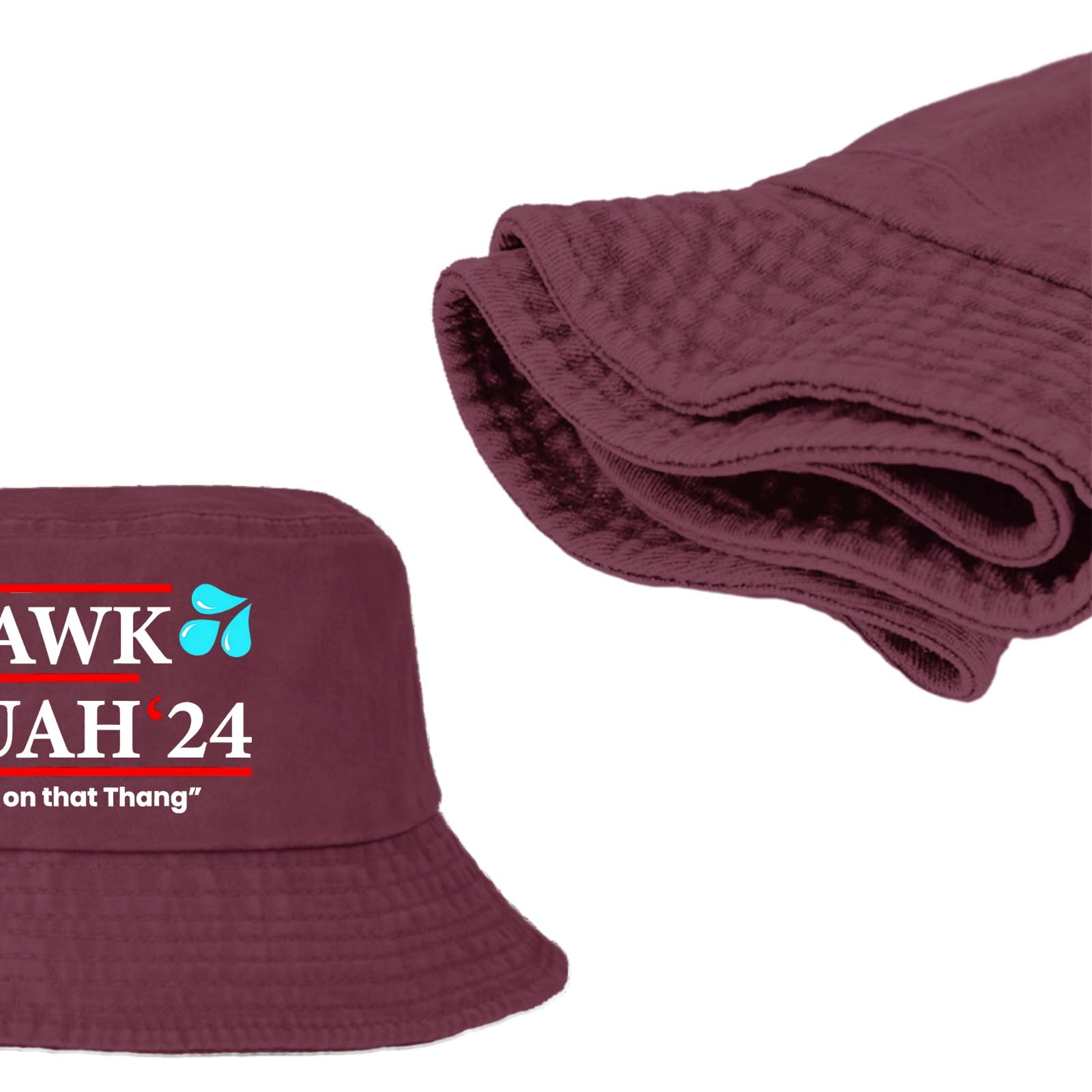 Generic Funny Hawk Tush Spit on That Thing Presidential Candidate Parody Bucket Hat Bucket Hat Packable Men Hat for Golf Deep Rose