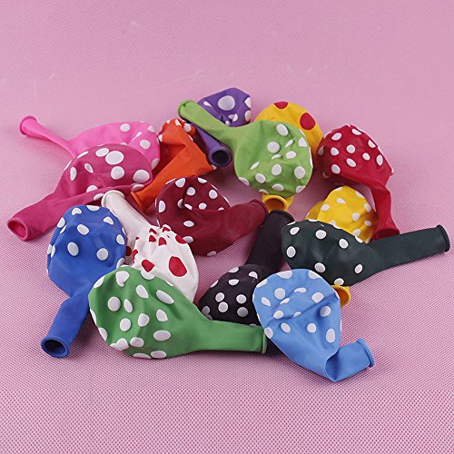 Pestary 50 Ct 12Inches Polka Dot Balloons Rainbow Assorted Latex Party Balloon Decoration Birthday Air Balls (Multicolor) #TOP5