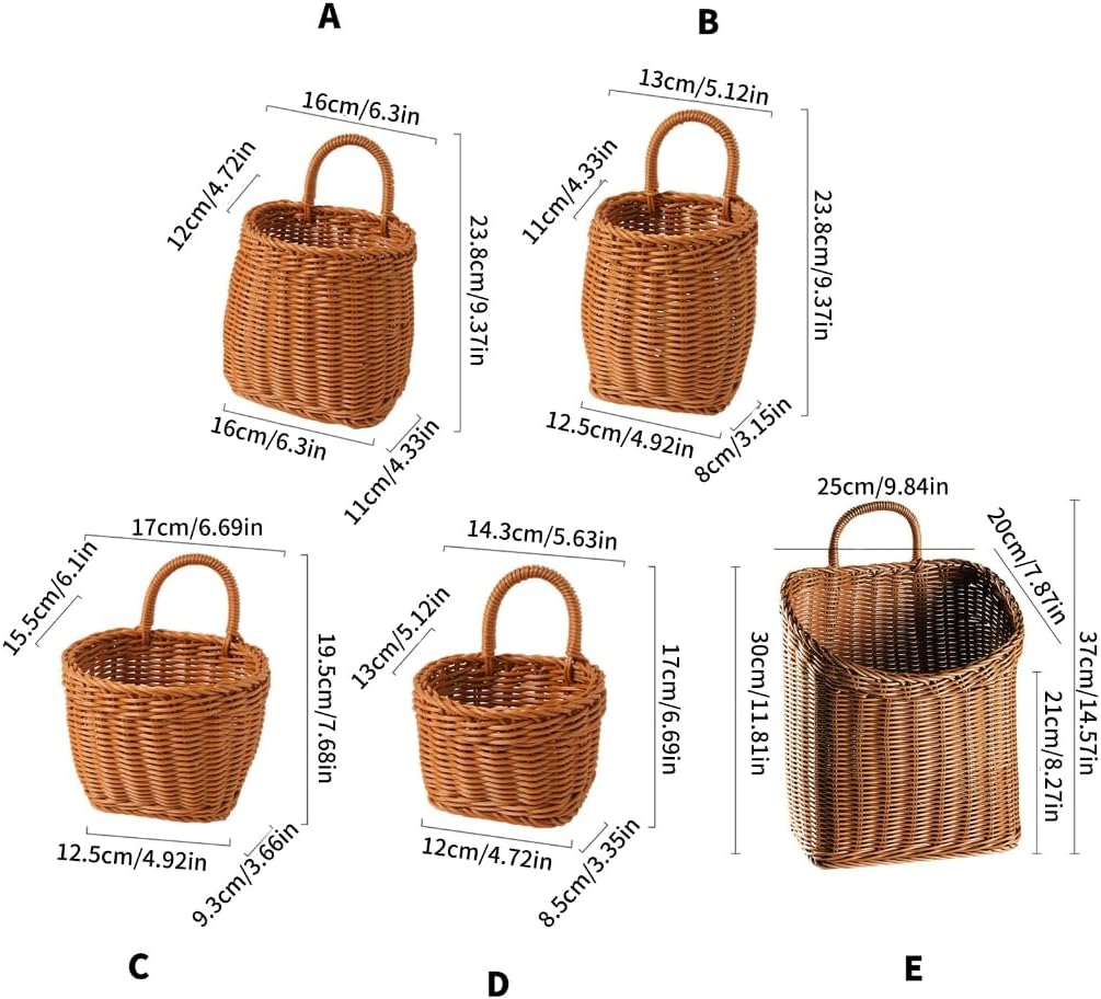 Space Saving Handwoven Wall Basket Storage Solution For Household Accessory