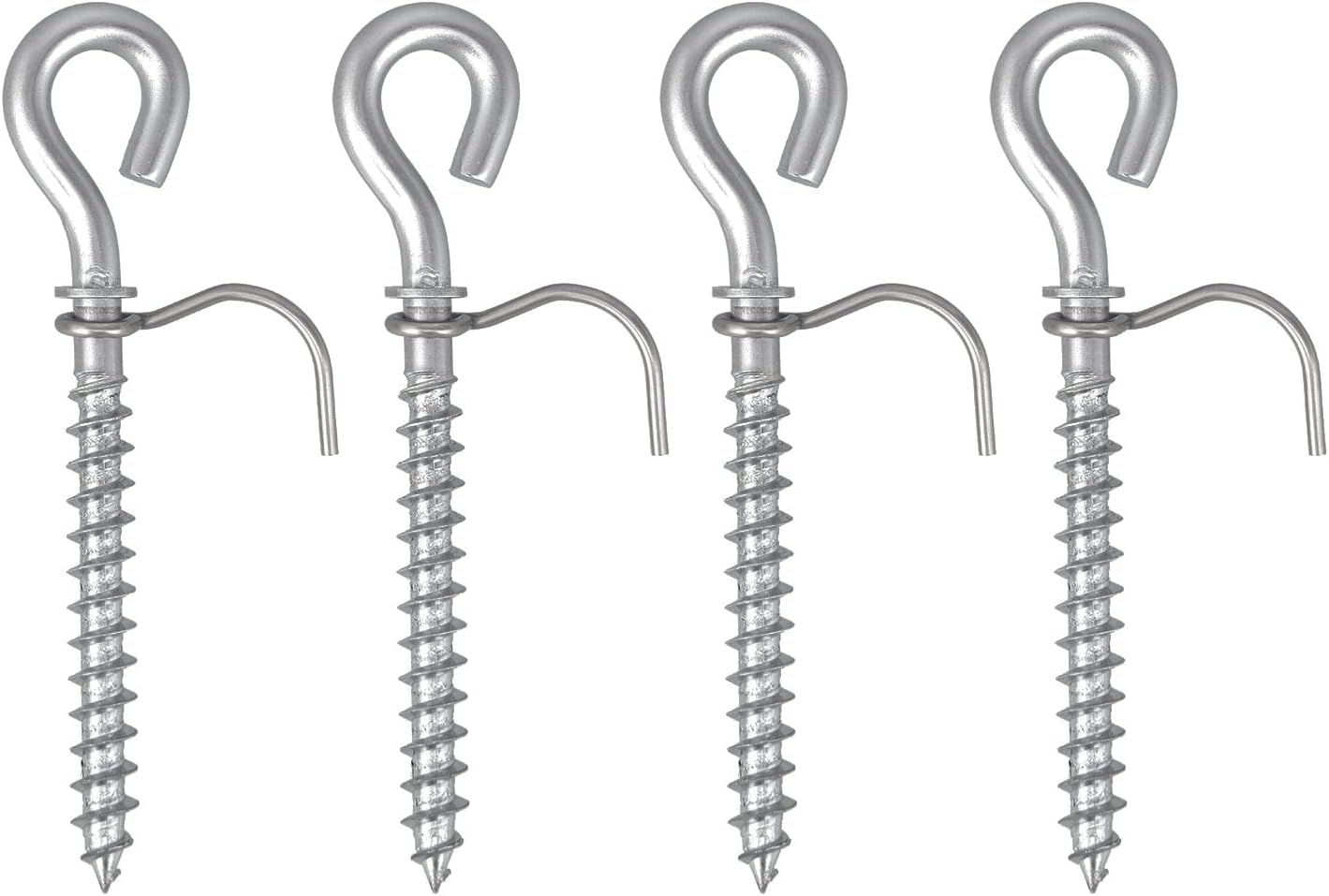 Haute Decor Prime Stakes, Heavy Duty 5 inch Twist-in Metal Yard Stakes - Ground Anchors, Tents, Sport Nets, Outdoor Decorations - No Tools Required, Pack of 4