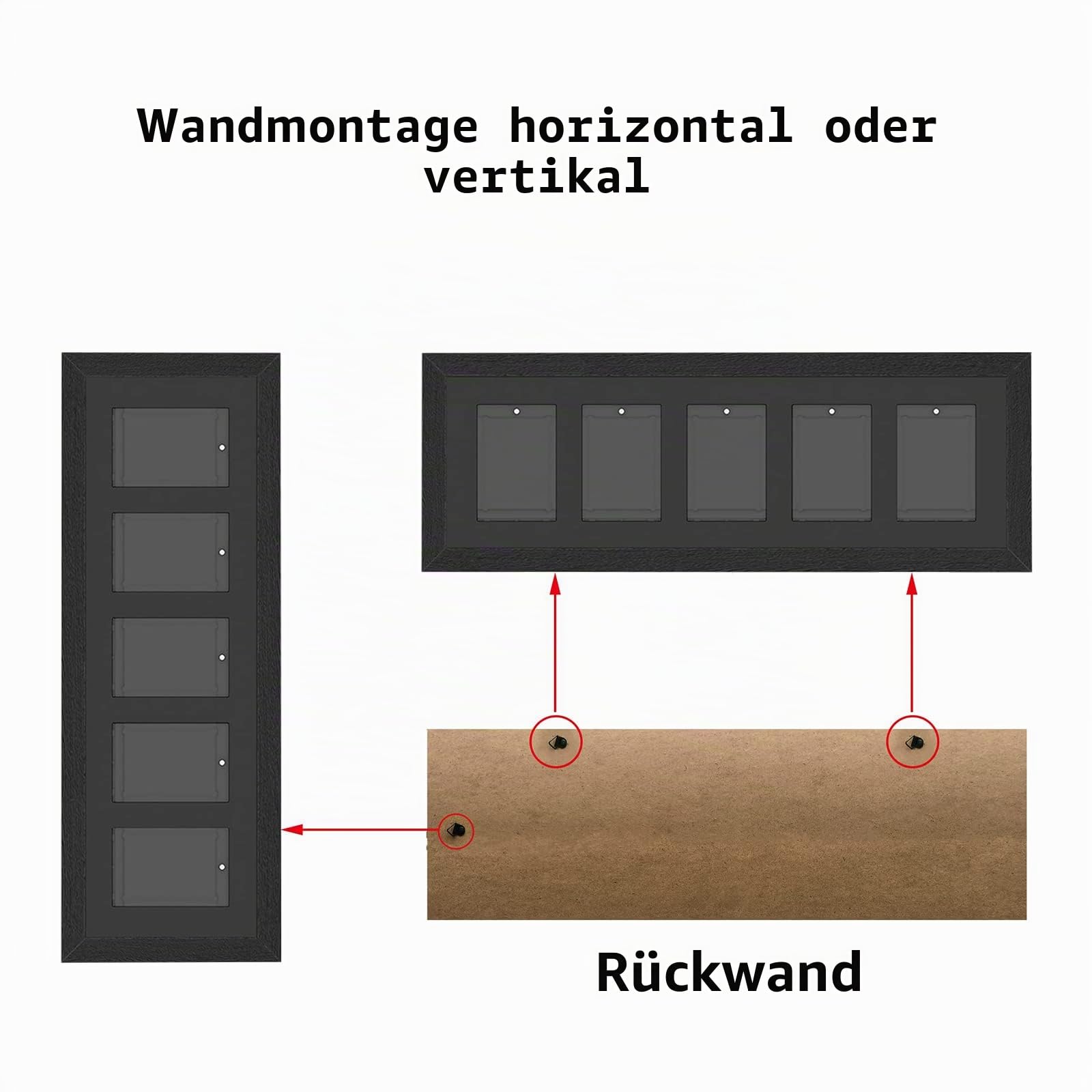 Bivitre Sammelkarten-Vitrine - Baseballkarten-Vitrine Wandhalterung, Halten Sie 10 Karten Sportkarten-Display-Rahmen für Basketball Fußball Hockey Karten, Schwarz Standard (10 Karten)