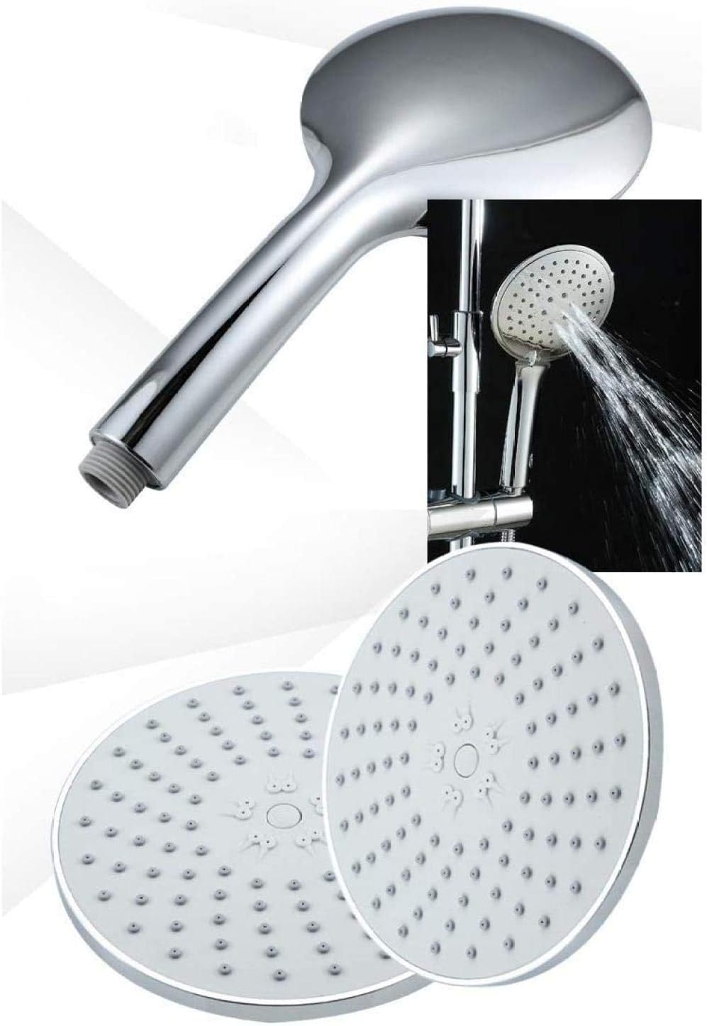 Shower Set Brass Third-Grade Shower Head Lift Tube Booster Bathroom Shower Silicone Outlet Shower Easy Toinstall Safety Use Shower