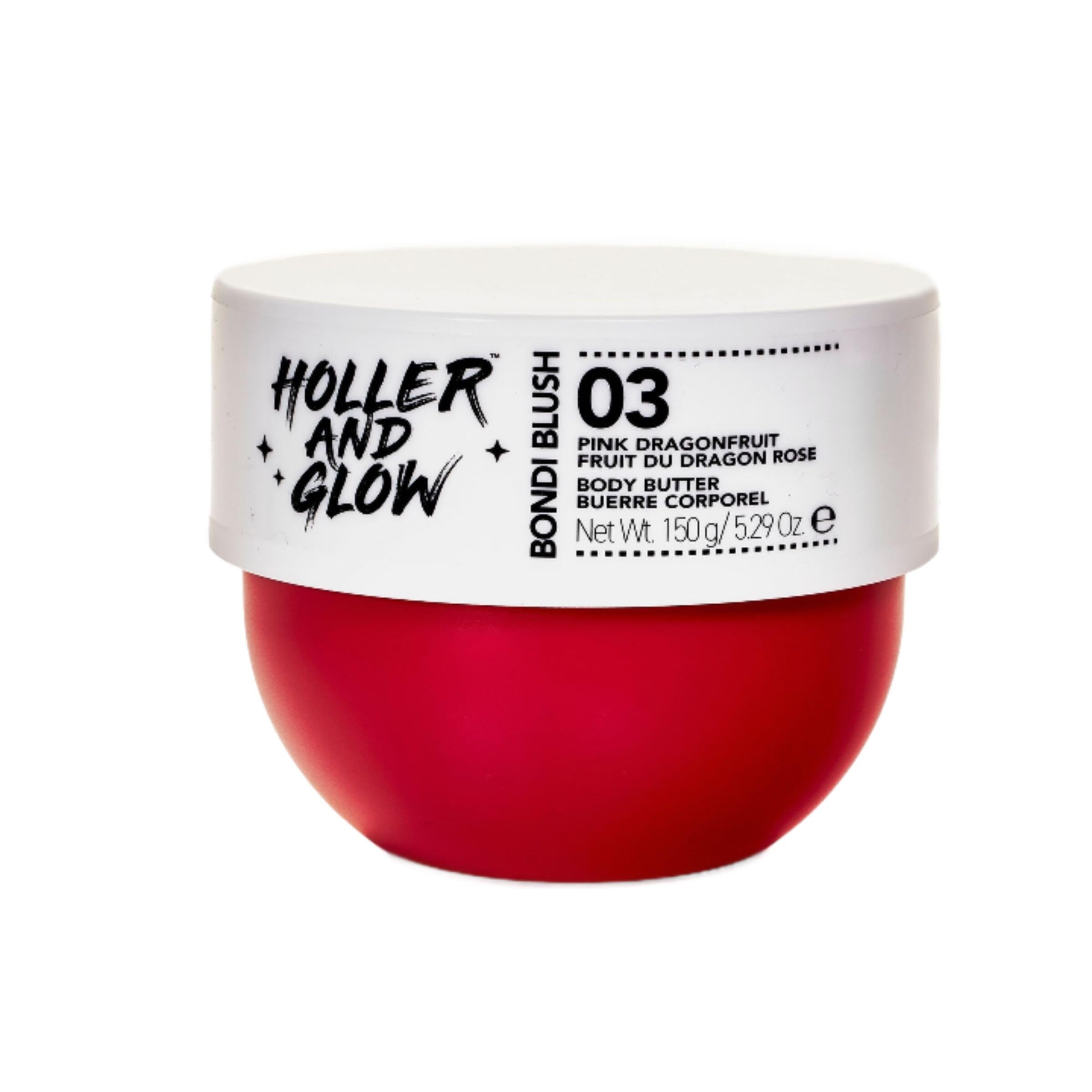 Holler And Glow Bondi Blush Pink Dragonfruit Body Butter, Body Butter For Women, Smells Good, Body Lotion For Extremely Dry Skin, Moisturizing, Nourishing, Shea Butter, Jasmine, Amber, 150 g