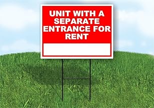 Unit with a separate entrance for rent Write On Me Red 18x24 in Single Sided Yard Road Sign w/Stand