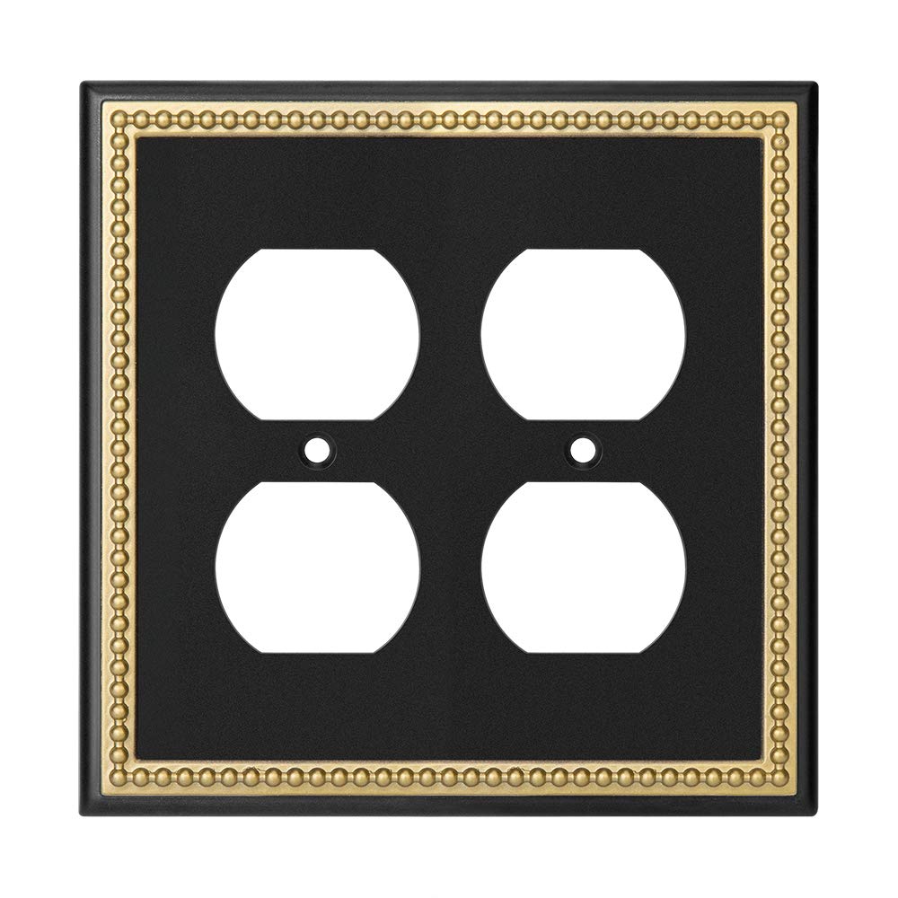 Pearled Wall Plates - Black & Dark Golden -12 Pearled Wall Plates - Black & Dark Golden -12