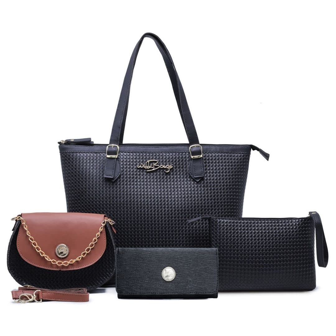 Kit 4 Peças 3Bolsas Bag Feminina Carteira Tendência Willibags