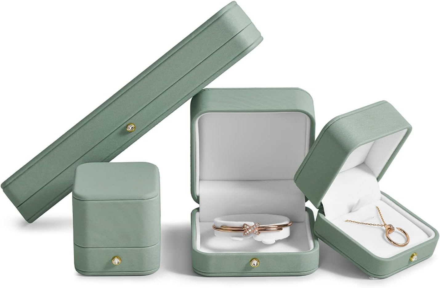 Gorgeous Bracelet Gift Box Bracelet Holder Velvet Bracelet Display Box Bracelet Boxes Small Jewelry Gift Box Bracelet Jewelry Box Velvet Interior Bangle Bracelet Storage (Green) - Image 8