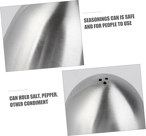Miniatura 5 de 2pcs Egg Shaped Condiment Bottles Stainless Steel Spices 1 and 3 Holes for Kitchen Seasoning and Dining