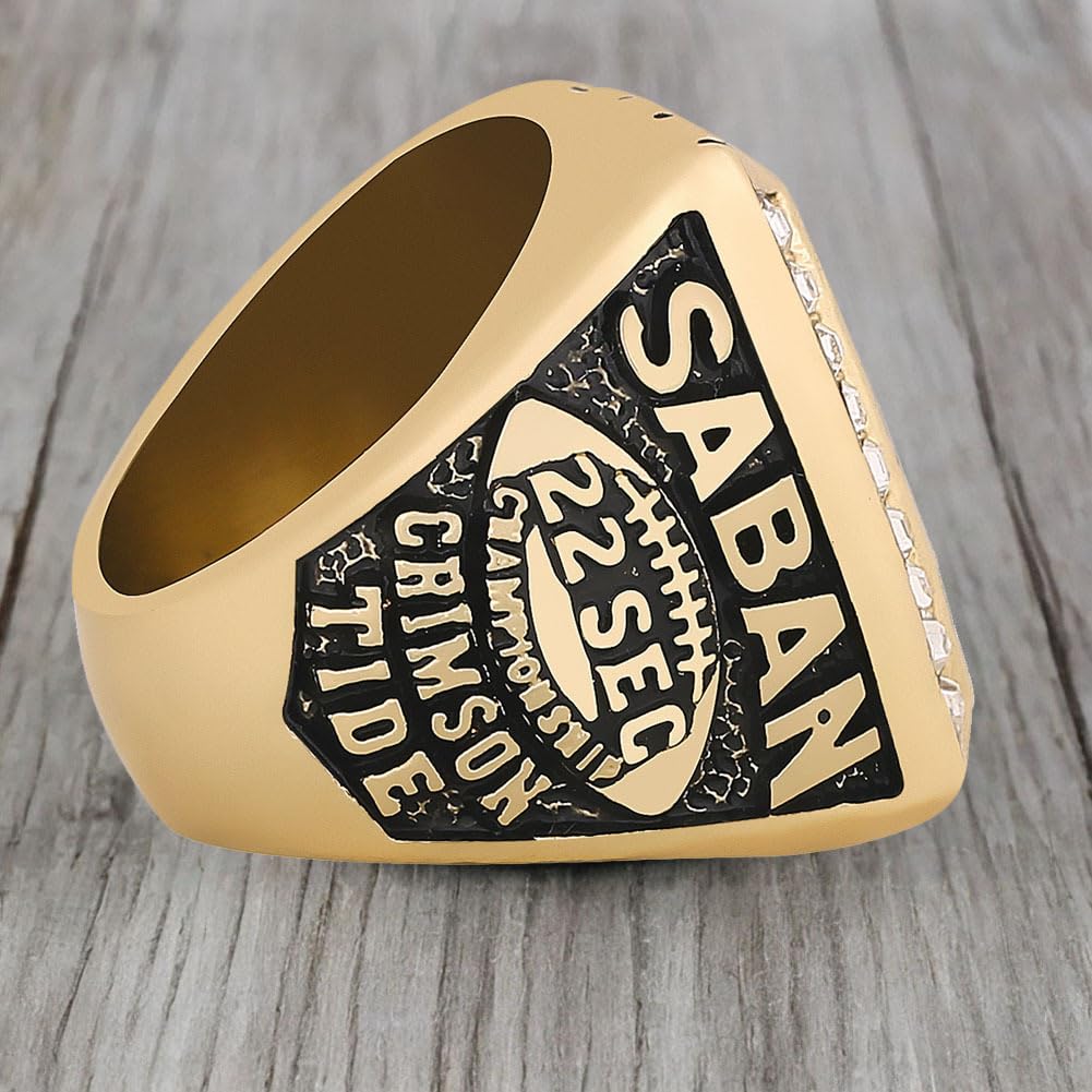 Bague De Championnat De Football Américain UA Bague De Champion De Football 2009 avec Boîte Prix du Vainqueur De Rugby Meilleur Cadeau pour Les Anciens Fans De Sport