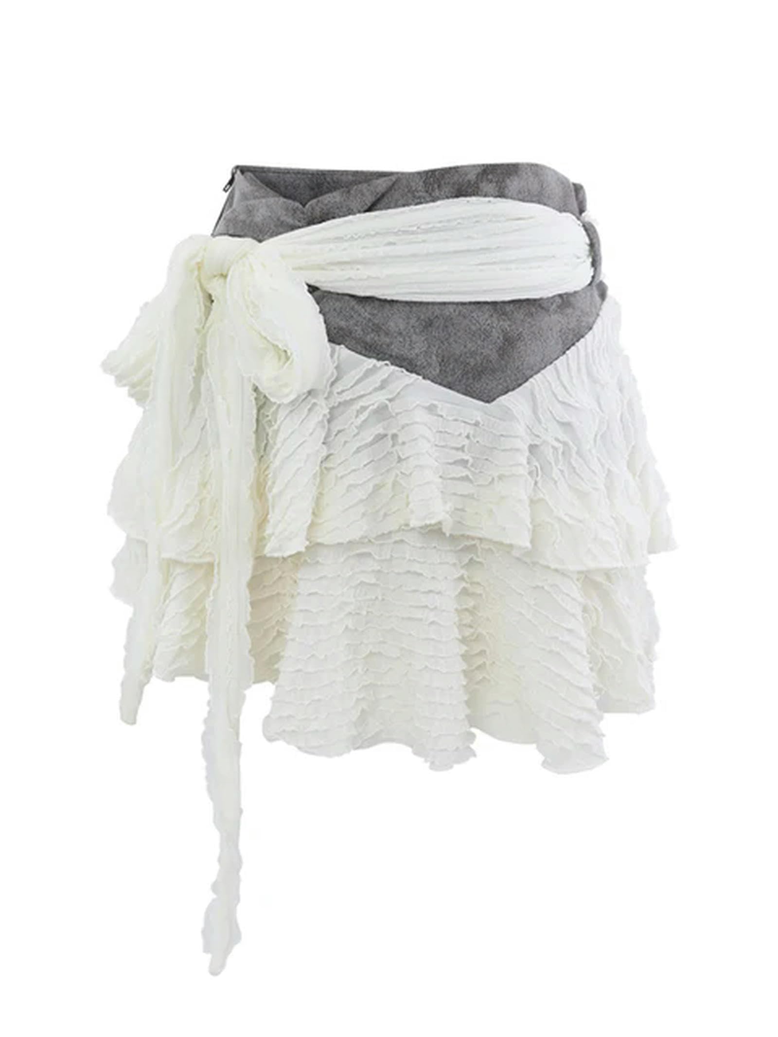 Generic Ropa de Fiesta a Cuadros de Verano para Mujer, Tops Cortos con Cuello Halter de 2 Piezas + Falda Acampanada de Cintura Alta Lujoso y Elegante-Falda-Blanco-S