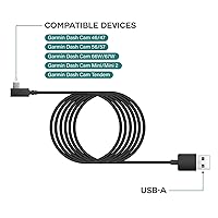 Vista 4 de TUSITA Cable de alimentación extralargo (26 pies 26.2 ft), compatible con Garmin Dash Cam Mini 2, tándem