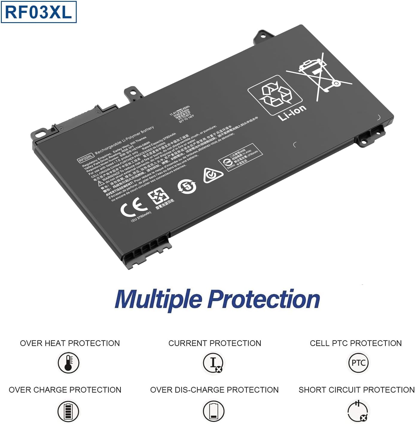 ALIPOWER RF03XL Laptop Battery Replacement for HP HP ProBook 430 440 445 450 455,455R G6 G7 ZHAN 66 Pro 13 14 15 G2 Serie L84354-005 L83685-AC1 HSTNN-OB1Q HSTNN-DB1Q HSTNN-DBN 9A HSTNN N-UB7R