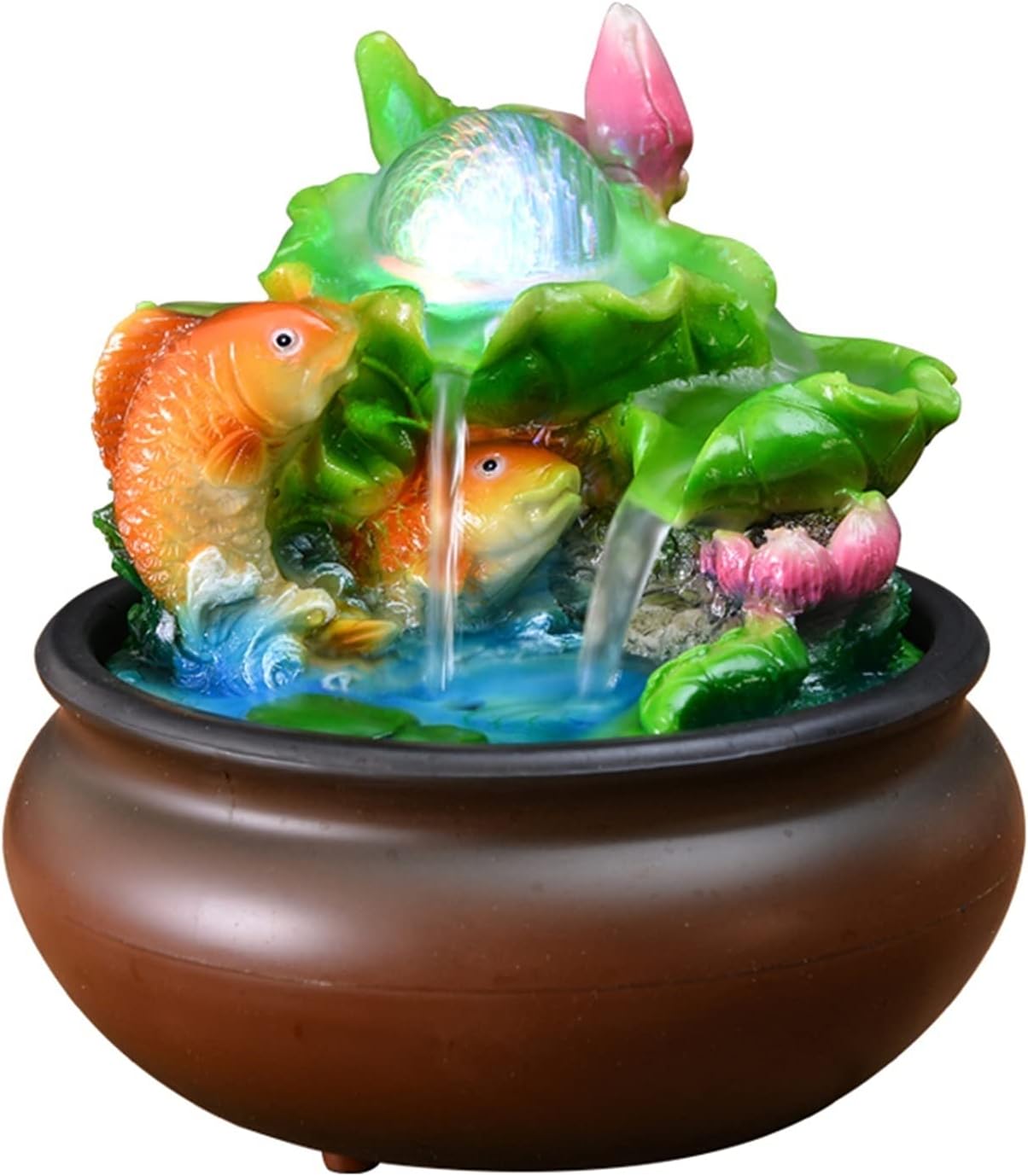 Tabletop Fountain Indoor Tabletop Fountain Mini Water Feature Office Lucky Feng Shui Ball Desktop Fountain Living Room Office Decoration Desktop Fountain(Color:C)