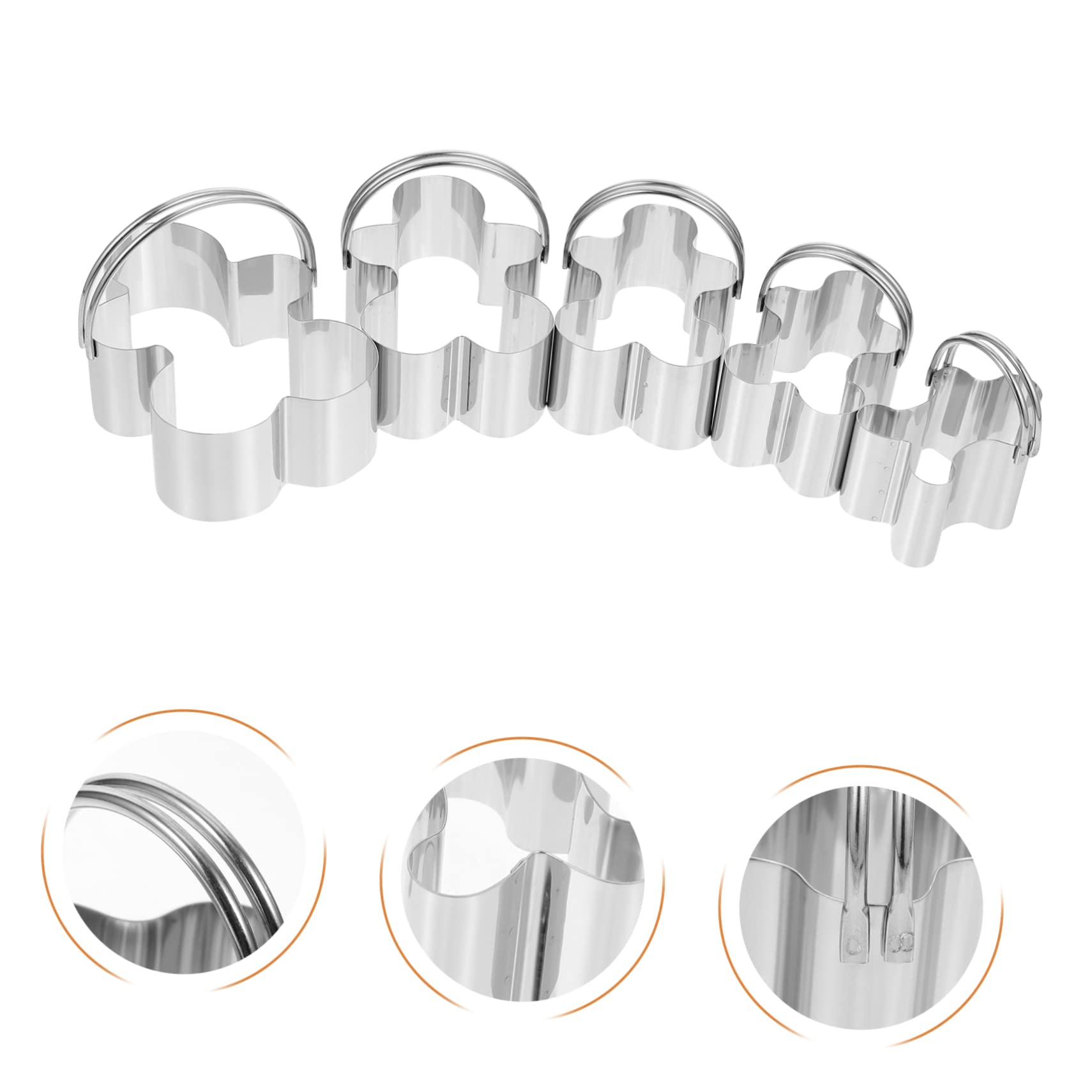 TOPBATHY 5 Sätze Ausstechformen keksausstecher selber machen Ingwerkekse Schokoladen-Sandwich-Kekse Käseformen Obst backformen baking form Antihaft-Formen backen Keksformen Rostfreier Stahl