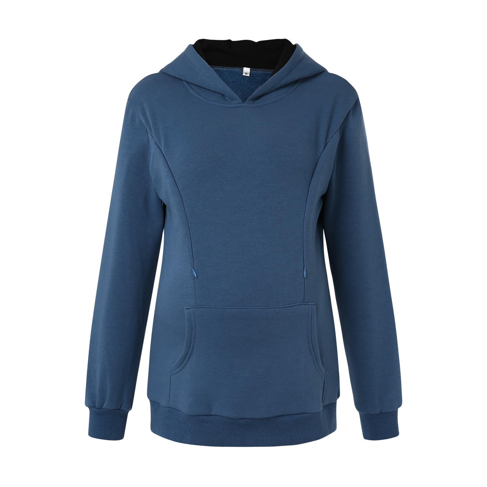 Pull à capuche pour femme enceinte en coton - Haut d'allaitement - Mode de maternité - Sweat à capuche pour l'allaitement - Pull chaud rembourré - Combinaison d'allaitement en polaire
