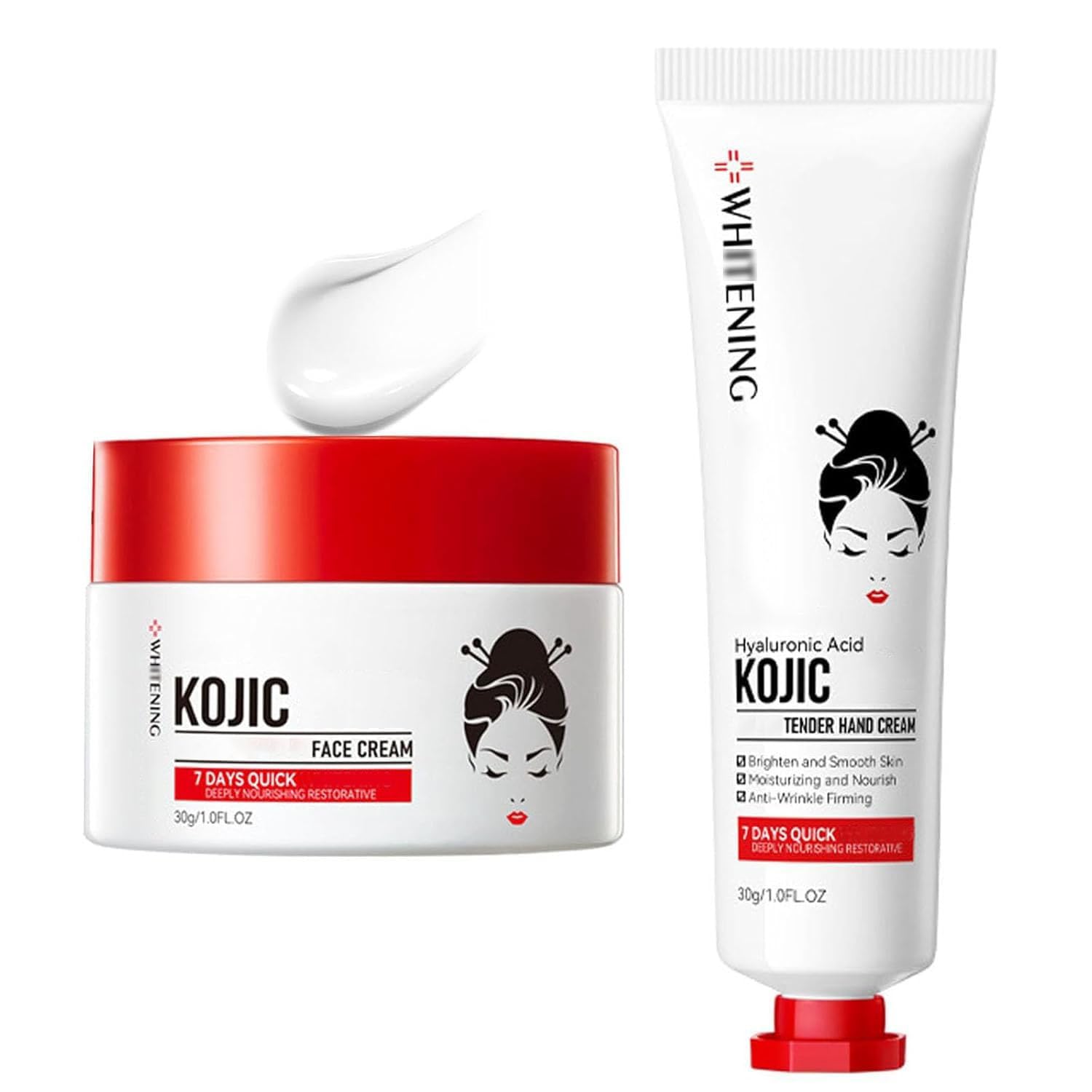 Kunnozz Kojic Hand Cream & Face Cream Set, Hyaluronic Tender Lotion, Deep Moisturizing & Nourishing Skincare for All Skin Types