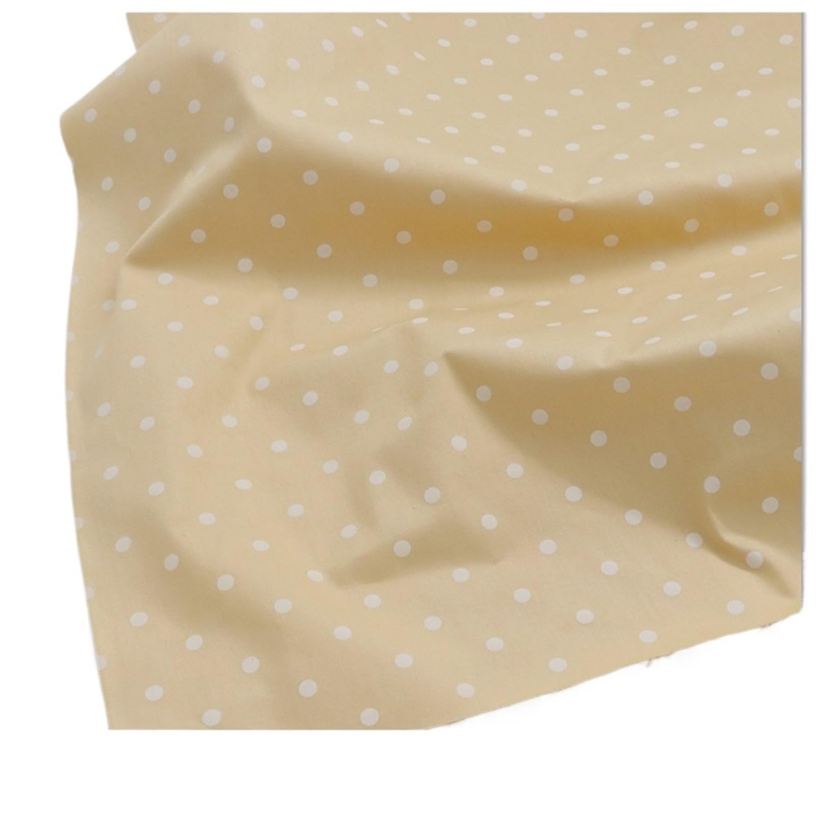 Polka Dots Fabric 160cm*50cm Yellow Polka Dot Pure Twill Cotton Fabric Printed DIY(Color1)