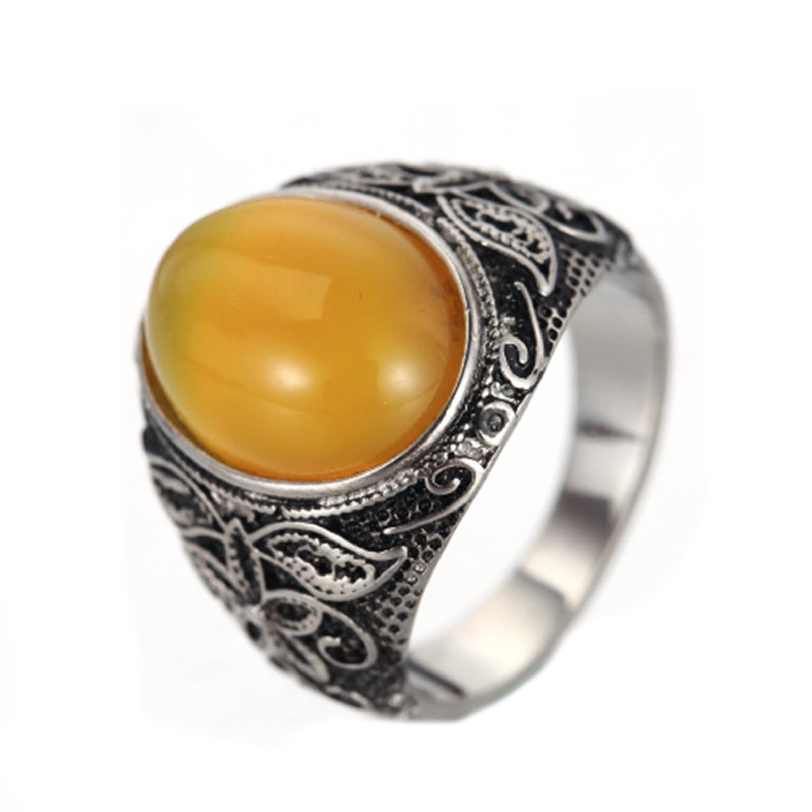 Anello in Acciaio Inox Anelli Uomo Fedine Anello in Pietra con Motivo Floreale Vintage Anelli Promessa Multicolore Taglia 15 to 27