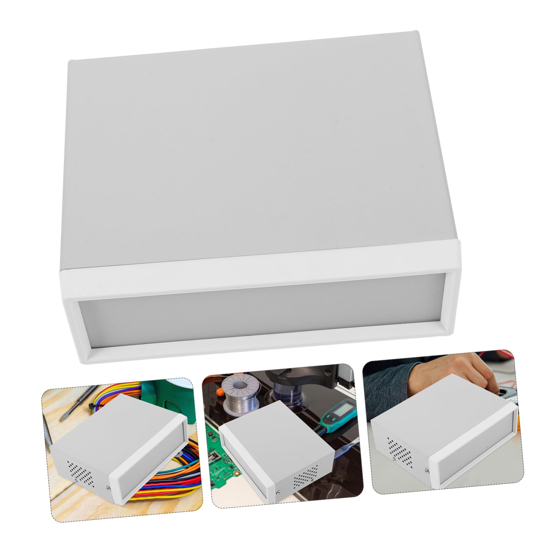 Tofficu Metallprojektgehäuse aus Eisen mit Deckel Kleine Projektbox für Elektronik mit Vertieftem Design Einfache Montage und Nahtlose Integration für Selbstgemacht Elektrogeräte
