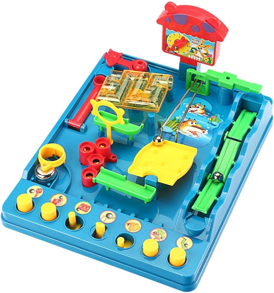Tabletop Challenge with Marbles in a Maze Track for All Ages