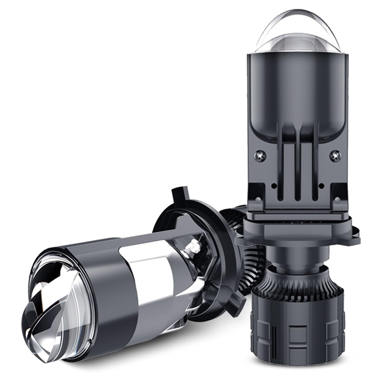 REPYL 120W 30000LM Auto lámpara Mini lente LED H4 9003 HIB2 bombillas faro coche motocicleta doble proyector Len LED automotriz Moto 12V 24V (Color : A83 2pcs, Size : RHD_H4/9003/HB2 HI/LO)