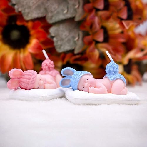 Miniatura 6 de 3D dormir bebé hecho a mano de silicona DIY jabón vela molde chocolate caramelo Fondant molde baby shower fiesta pastel decoración herramientas