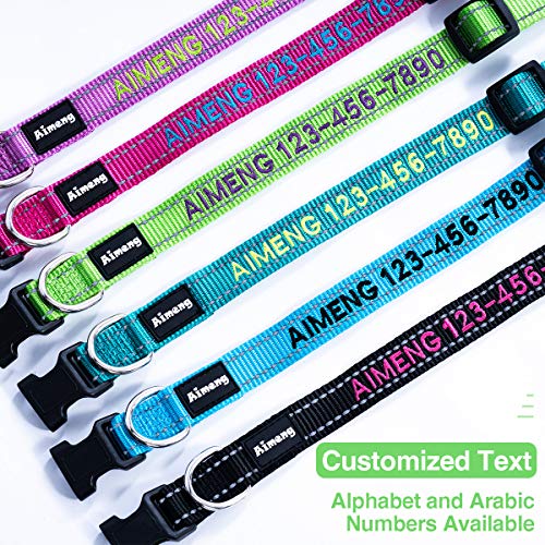 Personalized Dog Collar Adjustable Dog Collar Fadeproof Custom Embroidered With Pet Name And Phone Number, 11 Thread Color Options For Boy And Girl Dogs #TOP7