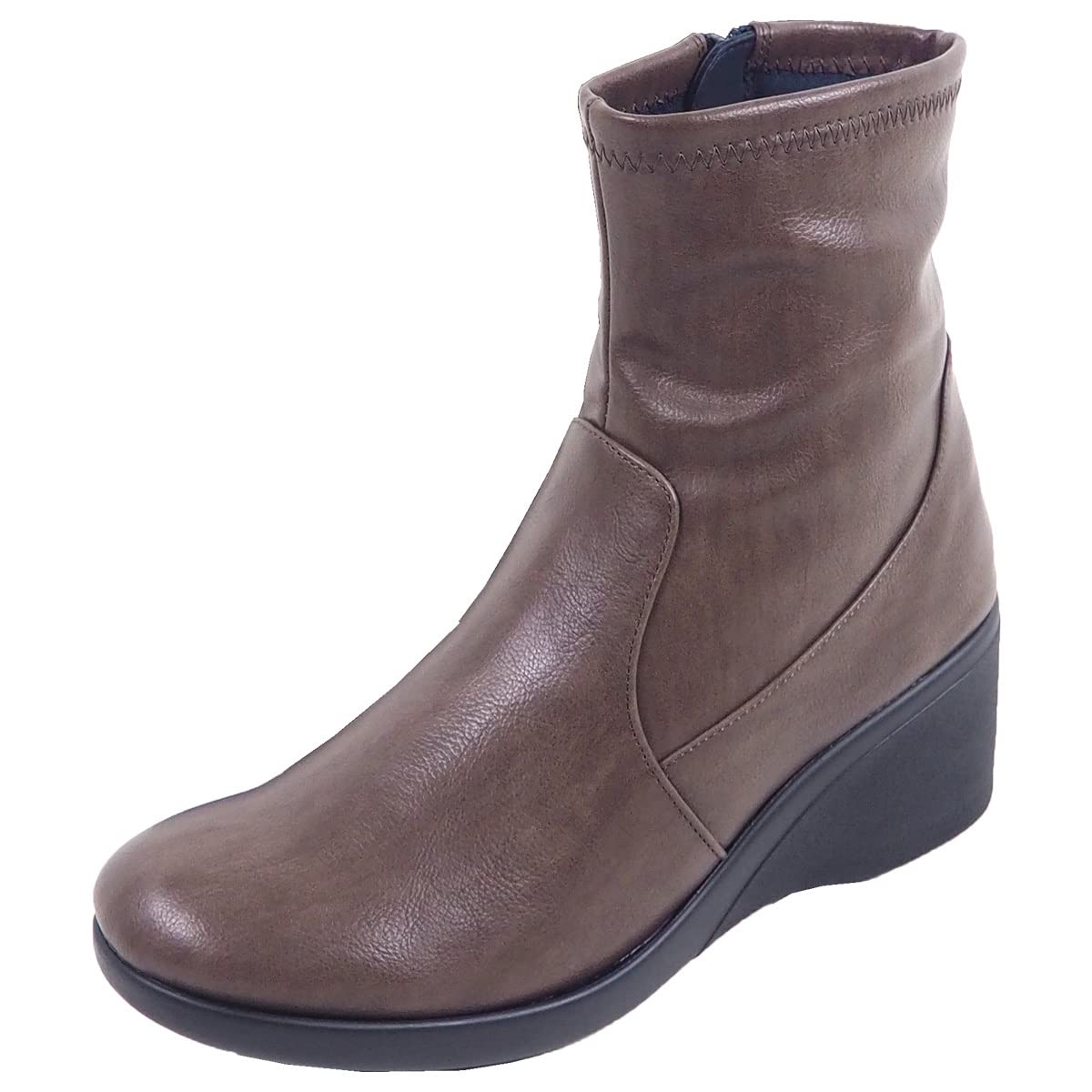 Amazon | [リゲッタ] ブーツ ウェッジソール サイドジップ ショート