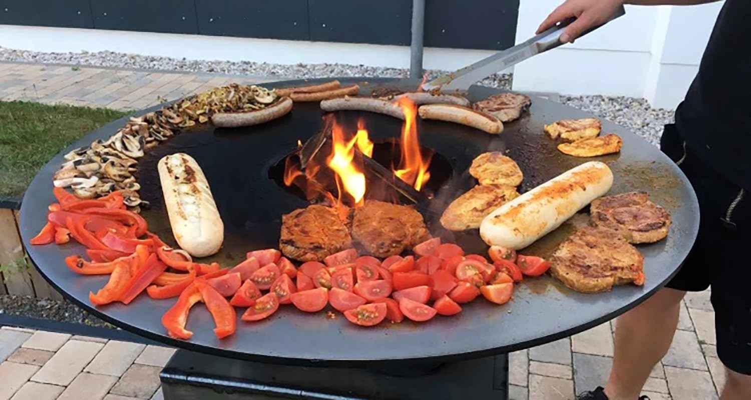 ZIEGER Płyta ogniowa, płyta grillowa, okrągła (Ø -średnica: 800 mm/80 cm; materiał: stal konstrukcyjna S355MC)