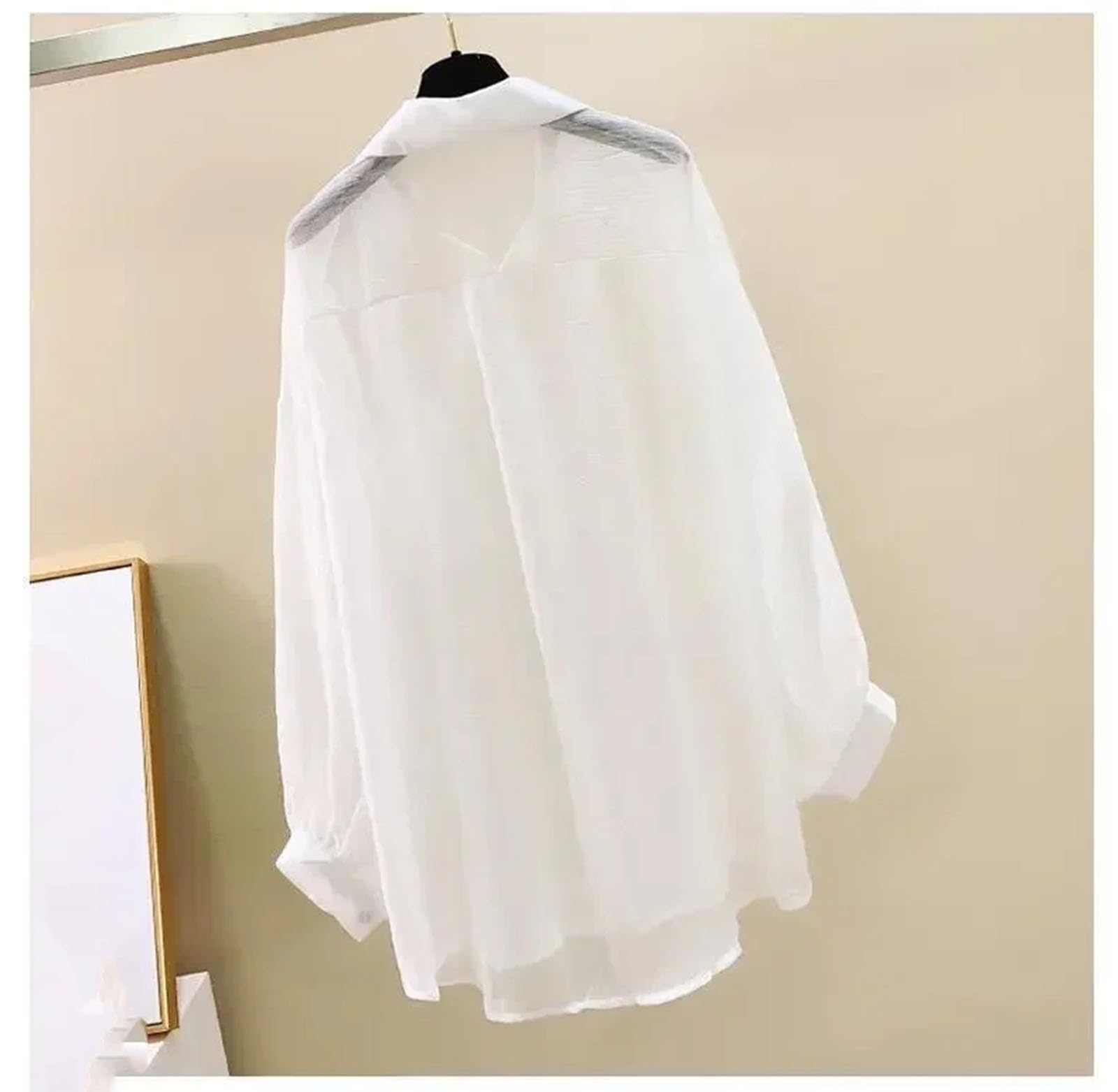 Blusas finas de verano para mujer, elegante, casual, holgada, de manga larga, para la oficina y el trabajo