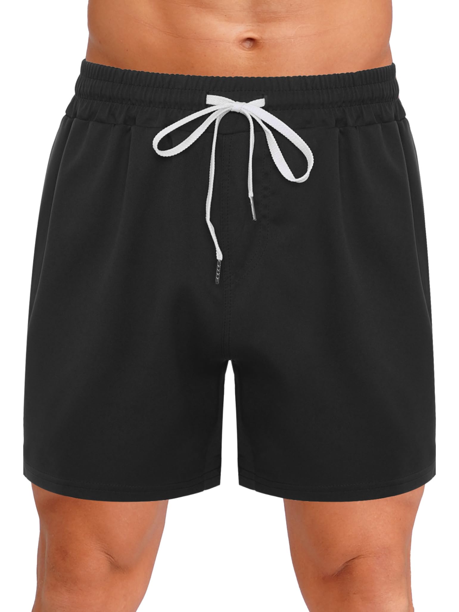 Mens Quick-Dry Sports Shorts with Side Zipper Gym Workout Running Basketball Cycling Beach Shorts