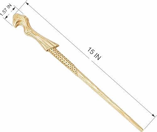 Miniatura 15 de Varita mágica doble para mago, varita mágica de madera real, varita mágica coleccionable (S9)