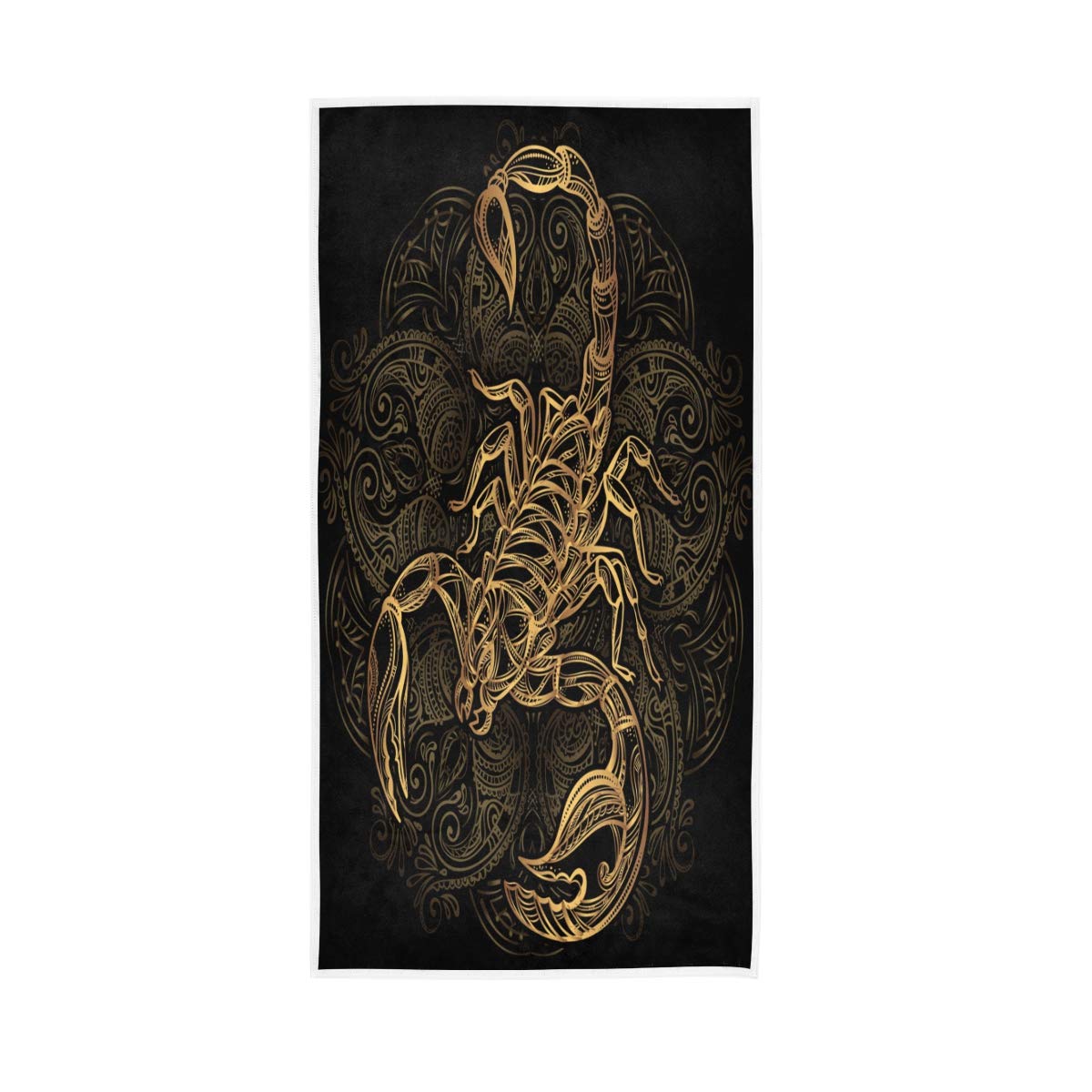 HUYGD Hand Towels Cotton Scorpion Tattoo Texure Soft Towel Multipurpose Bathroom Beach Towel for Home Kitchen Swim Spa Gym, 30x15 inch