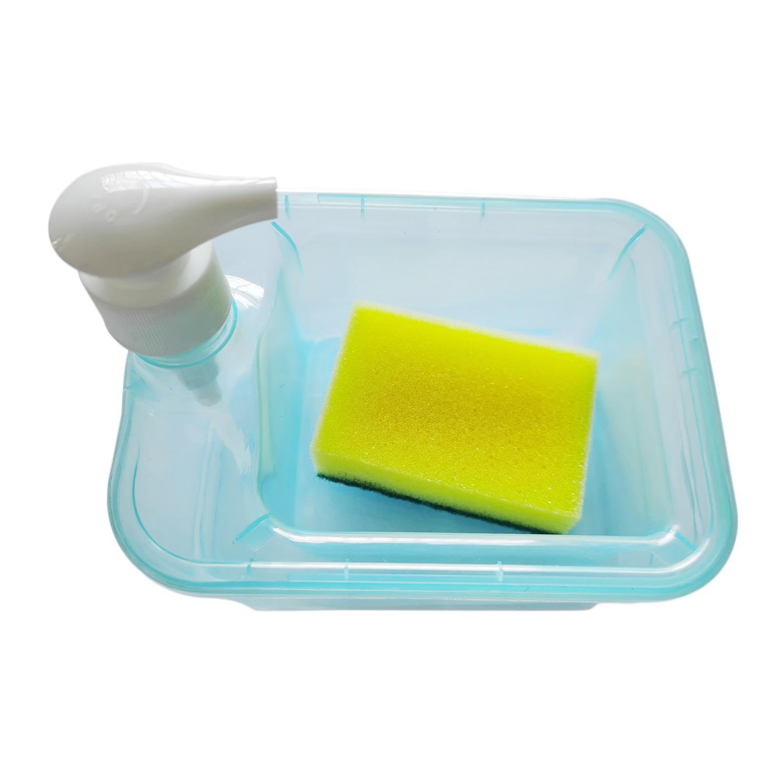 CYDZSRA Eco-Friendly Manual Soap Dispenser And Sponge Holder 2 In 1 For Reducing Waste And Ensuring Neatness Easy To Fill Soap Liquid Kitchen Dispenser Liquid