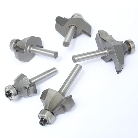 Classical Ogir Router Bit Set of 5 1/4 Shank Ogee Edging Cutter for Wood Profiling Routing Molding