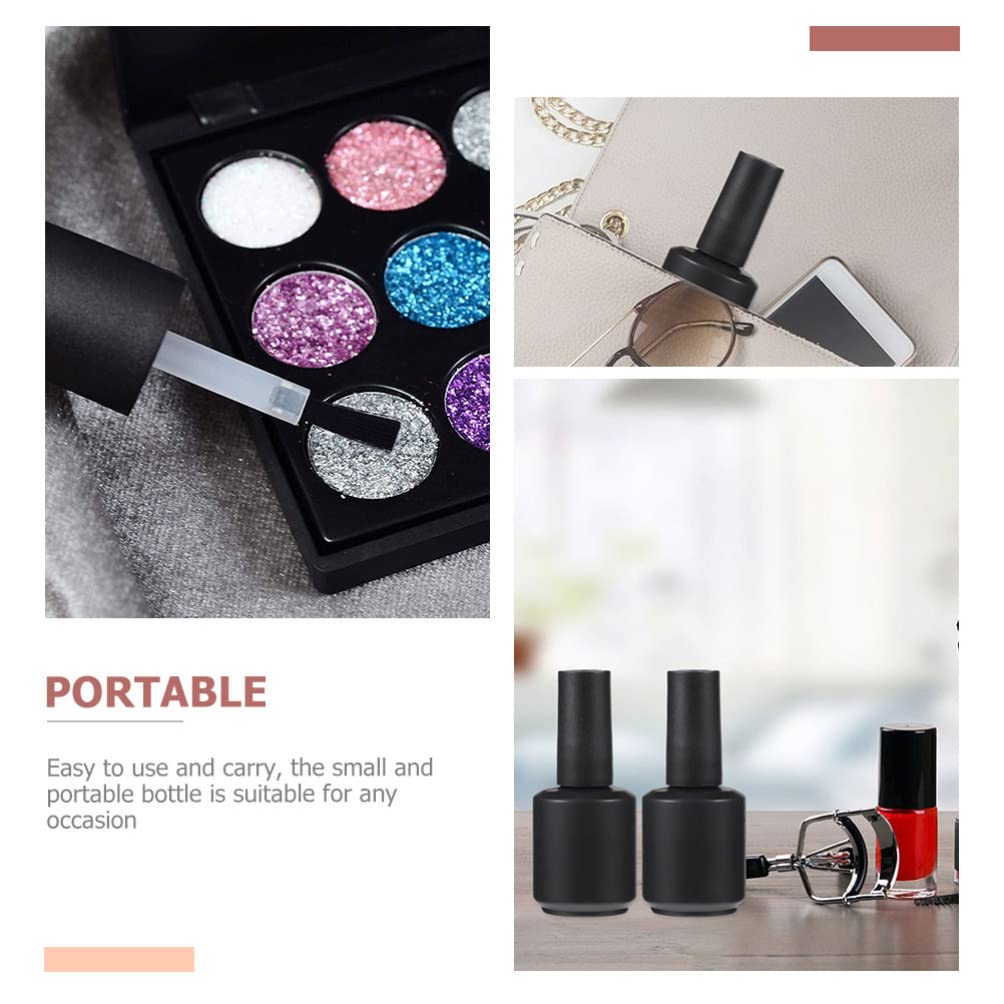 Beavorty 20 Piezas Botella De Esmalte De Uñas Vacía Reutilizable Botella De Recarga De Esmalte De Uñas Botellas De Esmalte De Uñas Vacías Perfume Vacio Botella De Plástico Ronda Vidrio
