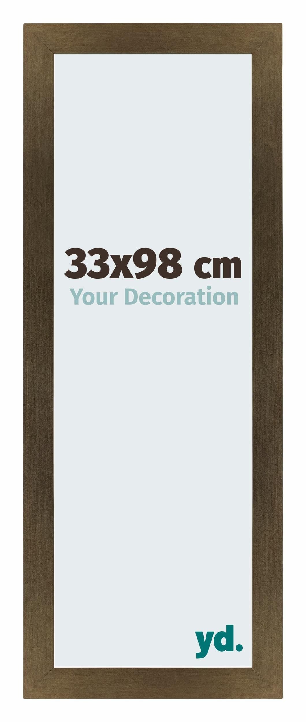 Your Decoration - Picture Frame 33x98 cm - Bronze Design - Decorative Wall Frame in MDF with Antireflection - Frame 33x98 - Mura