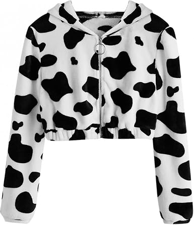 Amazon.com: Meichang Sudaderas cortas para mujer, con estampado de vacas  bonitas, casual, con cremallera, manga larga, tallas grandes, suaves,  cómodas : Deportes y Actividades al Aire Libre