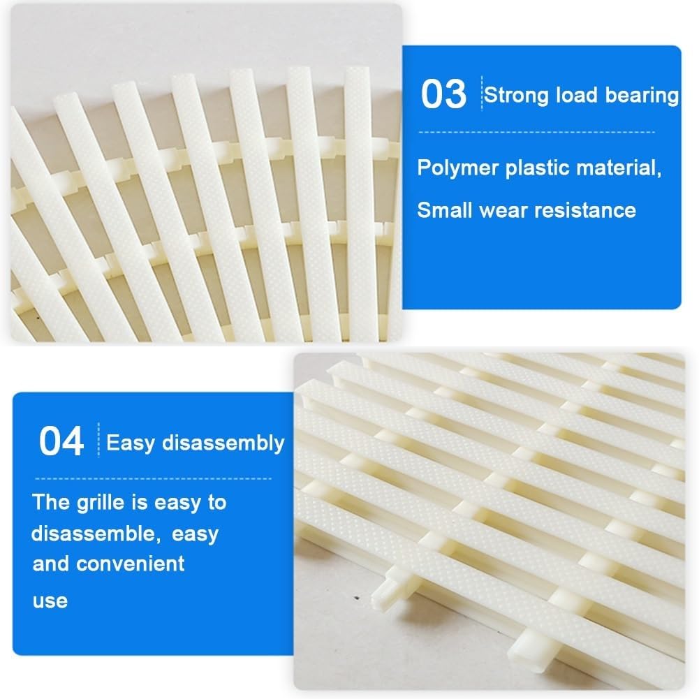 Copertura flessibile di scarico della piscina, grondaia in plastica giuntabile, per uso interno/esterno, bianco, 30 x 100 cm, ideale per bagno e cucina
