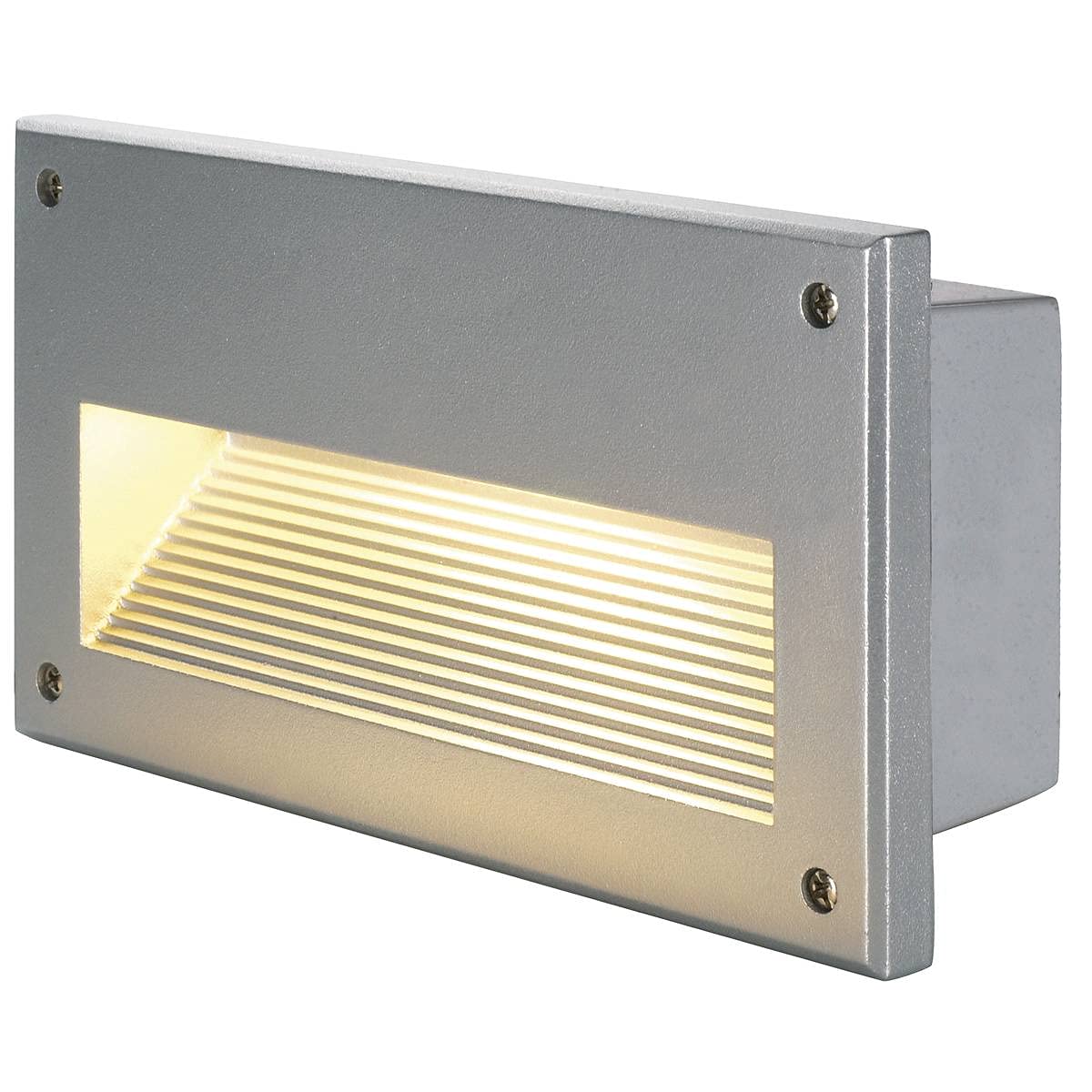 SLV 229062 Brique Downunder E14; Silvergrey; Max 40 W; IP44; Aluminium; Gris Argenté;;; 24 x 9 cm