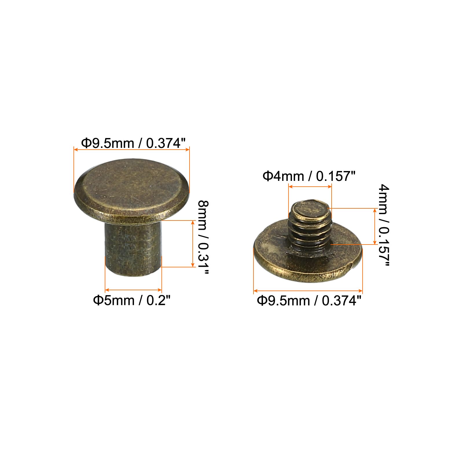 PATIKIL 100 Sets Chicago Screws - Image 2