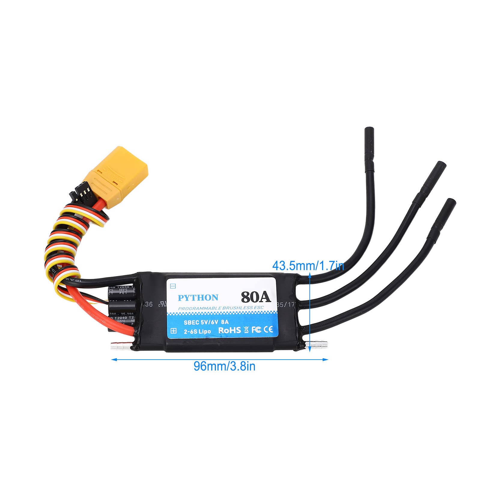Wodoodporna łódź RC 80A ESC, Wysokowydajny Bezszczotkowy Kontroler Prędkości dla Różnych Modeli Statków RC, Komponenty Elektroniczne
